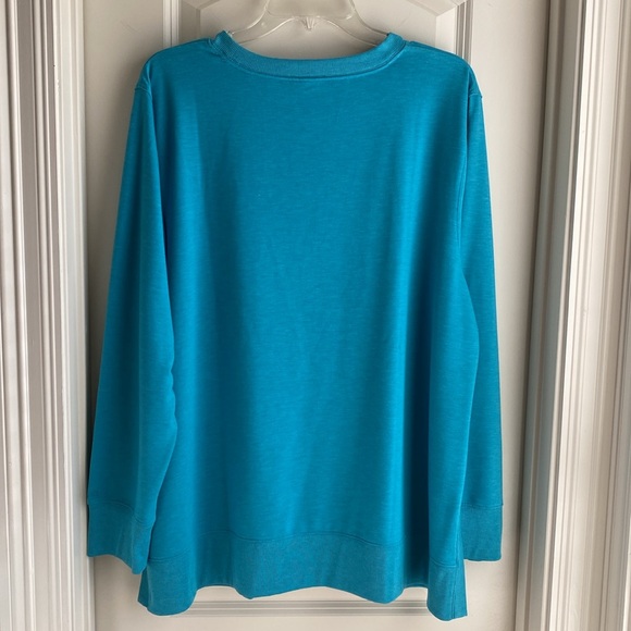 JOCKEY (1X) French Terry Crew Sweatshirt Style #15803, Color #336 Soft Teal, NWT - Picture 6 of 12